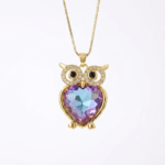 Cute Owl Heart Pendant Necklace for Women – Trendy, Chic, and Unique Clavicle Chain