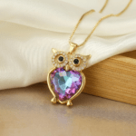Cute Owl Heart Pendant Necklace for Women – Trendy, Chic, and Unique Clavicle Chain - Image 2