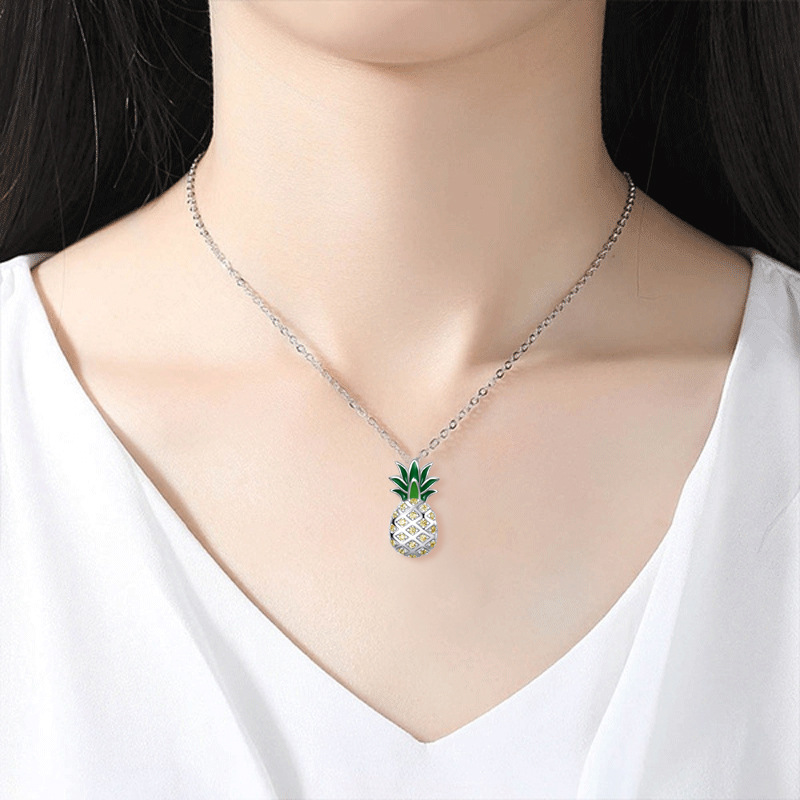 O1CN013SmroM1U98c1Z71Bw_!!2211166642474-0-cib Pineapple CZ Pendant Necklace – Cute & Chic for Women - Image 2