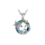 Necklacex Blue Crystal Sea Turtle Pendant Necklace with Starfish