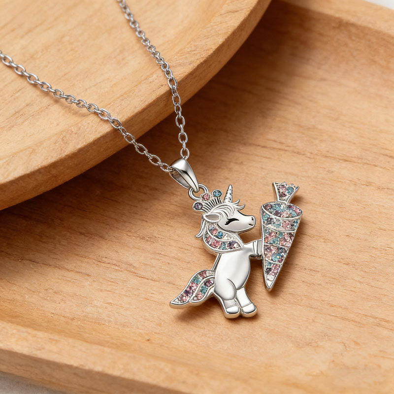 O1CN01cWiYSX1U98zm8sACP_!!2211166642474-0-cib (1) Cute Unicorn Pendant Necklace – Whimsical Crystal Accent Choker - Image 3