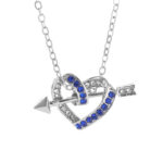 Twisted Heart Pendant Necklace – CZ Crystal Arrow for Women
