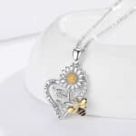 Sunflower Heart Pendant Necklace – Charming Floral Jewelry - Image 2
