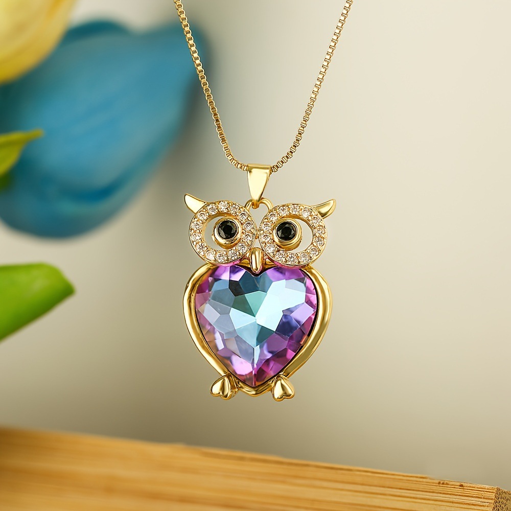 O1CN01siGTv01U98q5uPek7_!!2211166642474-0-cib Cute Owl Heart Pendant Necklace for Women – Trendy, Chic, and Unique Clavicle Chain - Image 3