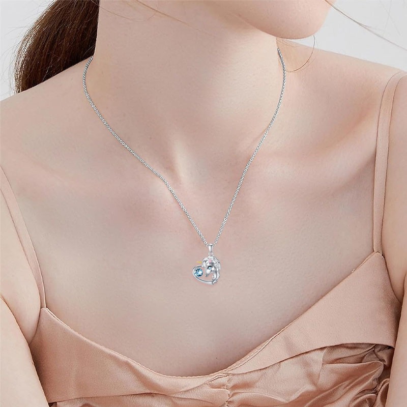O1CN01yrif7c1U98xyVplVB_!!2211166642474-0-cib Heart-Shaped Blue Crystal Unicorn Pendant Necklace – Cute & Magical - Image 2